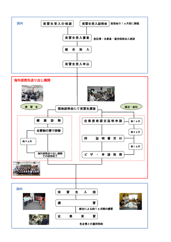 実習生受入れの流れ